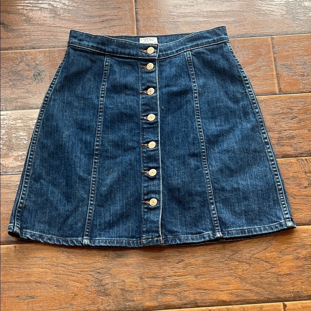 J Crew Denim Button-Front Skirt - Size 27